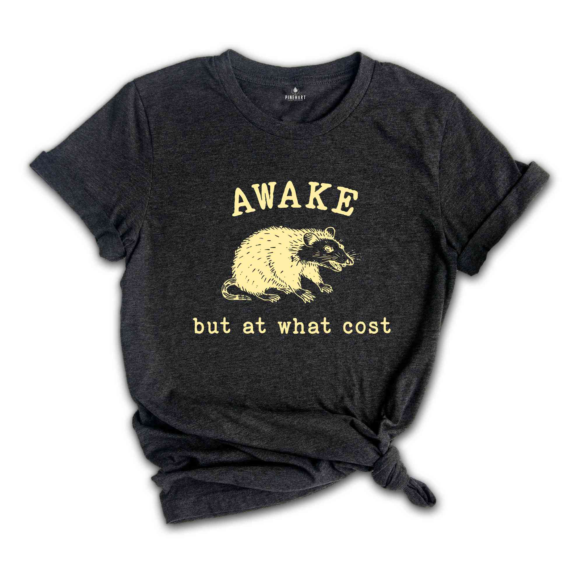 Awake But At What Cost Retro Shirt, Funny Opossum Meme T-shirt, Sarcastic Sayings Shirt, Vintage 90s Gag Shirt, Funny Rat, Mental Health Tee