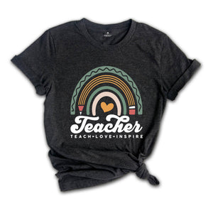 Teach Love Inspire Shirt, Teacher Appreciation, Back To School Shirt, Inspire Shirt, Teacher Life Shirt, Teacher Tshirt