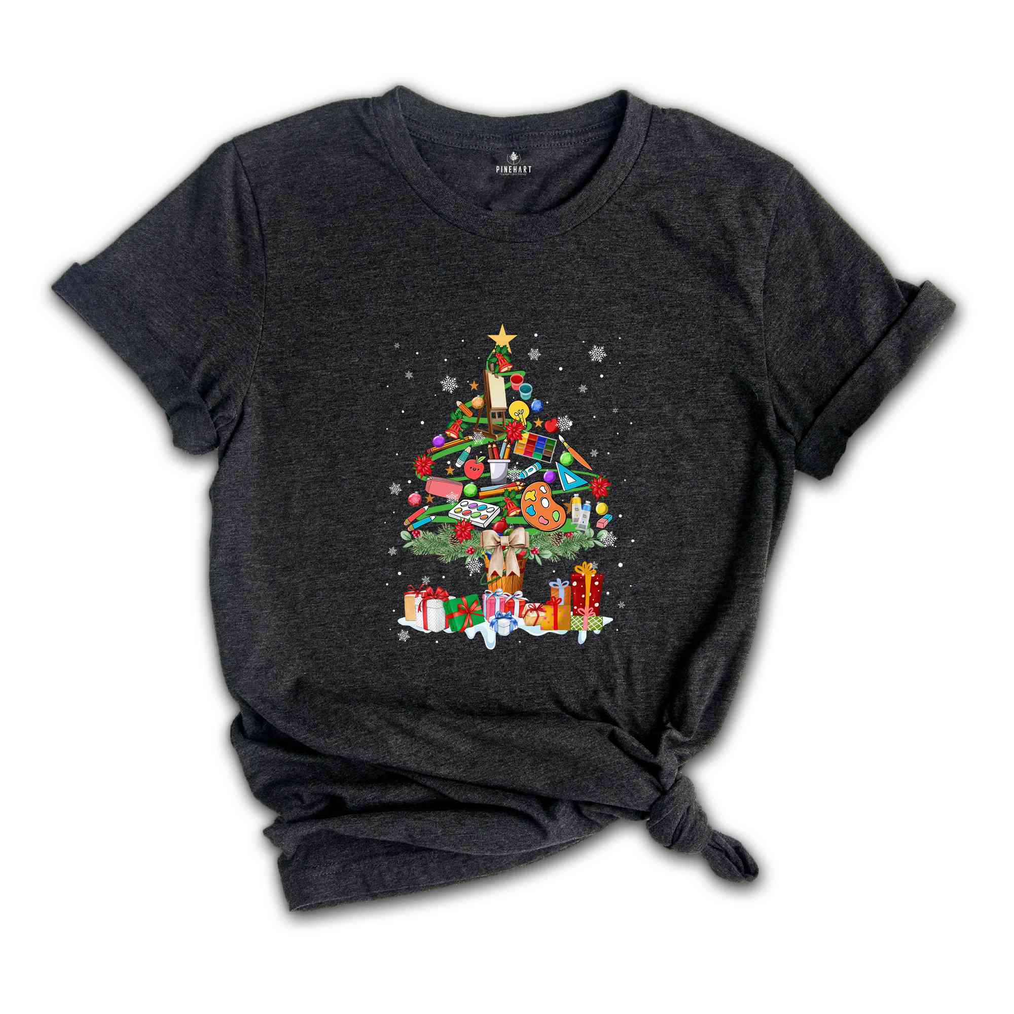 Art Teacher Christmas Tree T-Shirt, Funny Art Teacher Shirt, Painter Tee, Art Lover Shirt, Christmas Gift, Christmas Sweatshirt