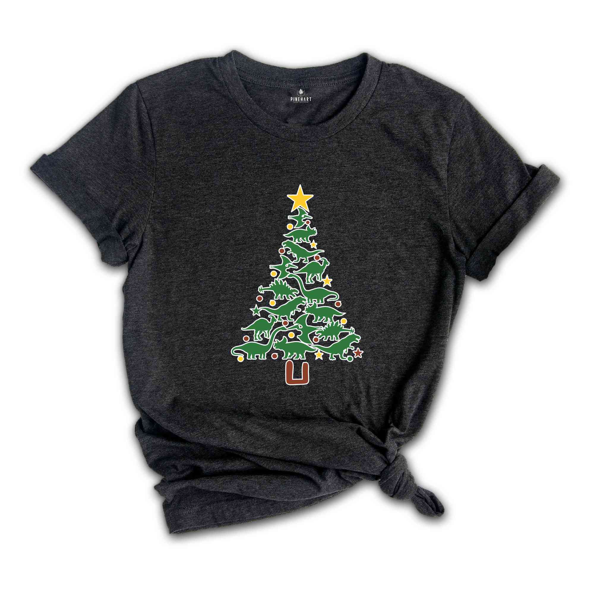 Dinosaur Tree Shirt, Dinosaur T-Shirt, Christmas Tree Shirt, Gift For Christmas, Dino Lover Shirt, Kids Dino Shirt