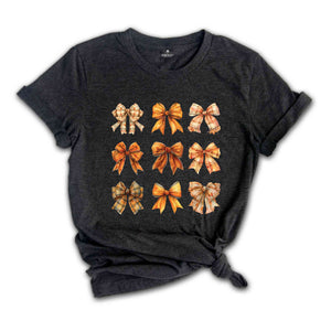 Fall Bows Shirt, Retro Fall Shirt, Pumpkin Bows Shirt, Fall Shirt, Halloween Shirt, Fall Coquette Shirt, Bows Shirt, Coquette Shirt