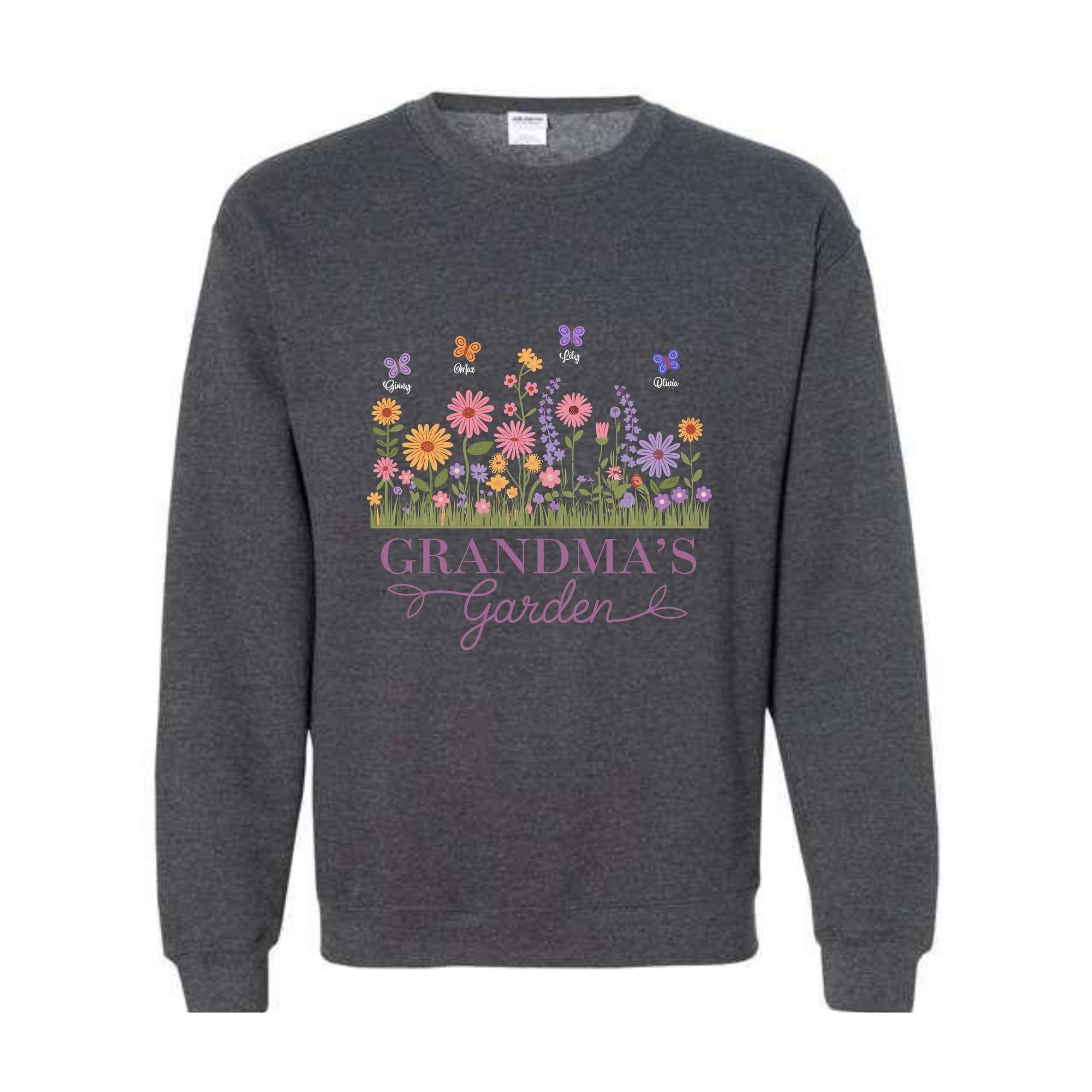 Grandma's Garden Sweatshirt, Birth Flowers With Kids Names Hoodie, Personalized Mom Hoodie, Custom Name Hoodie, Cute Grandma Hoodie