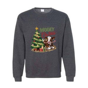 Mooey Christmas Cow Sweatshirt, Cow Lover Gift, Farm Christmas Sweater, Funny Christmas Shirt, Holiday Sweater, Christmas Hoodie