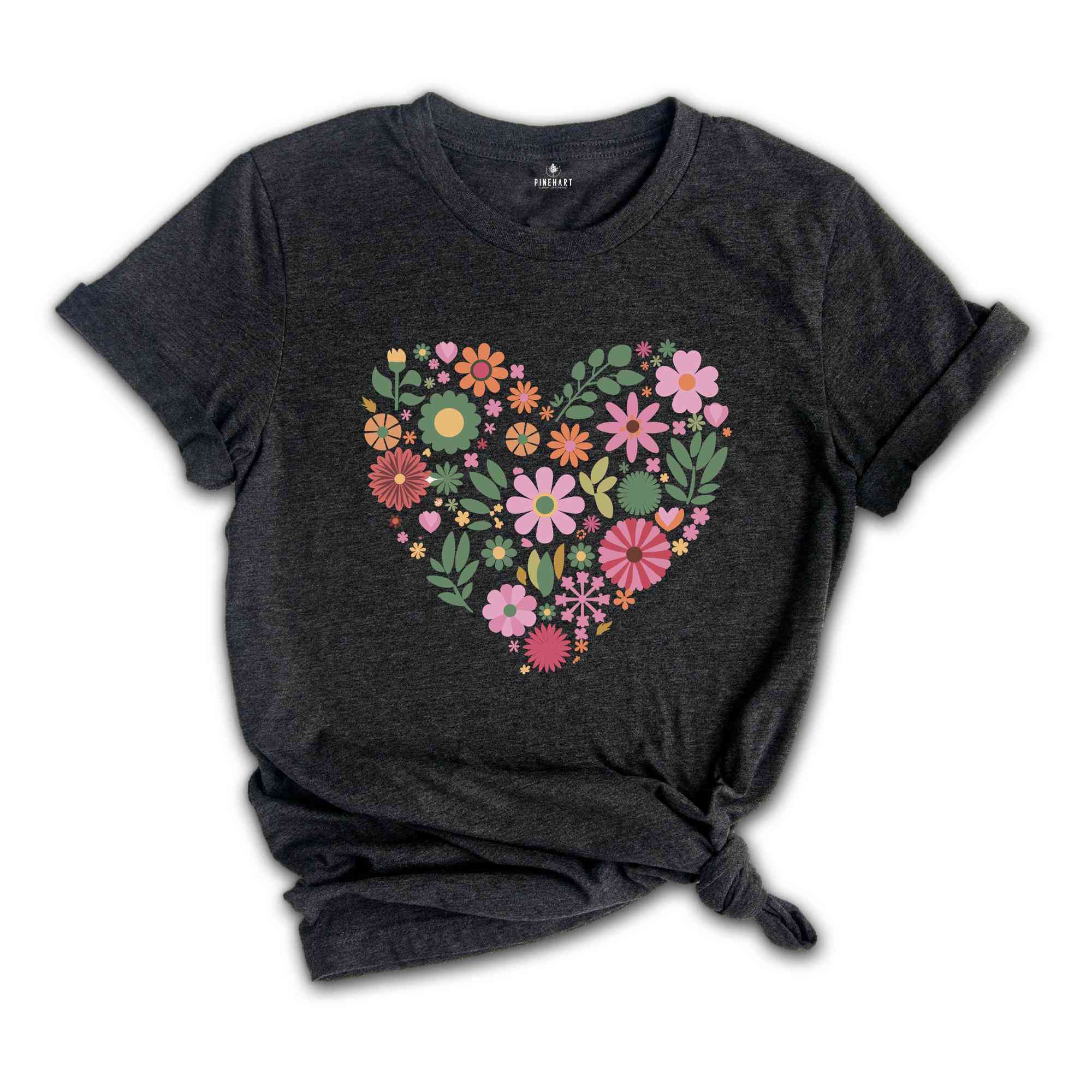 Flower Heart Shirt, Wild flowers Shirt, Flower Shirt, Sunflower Shirt, Summer Shirts, Love Shirt, Floral Heart Shirt