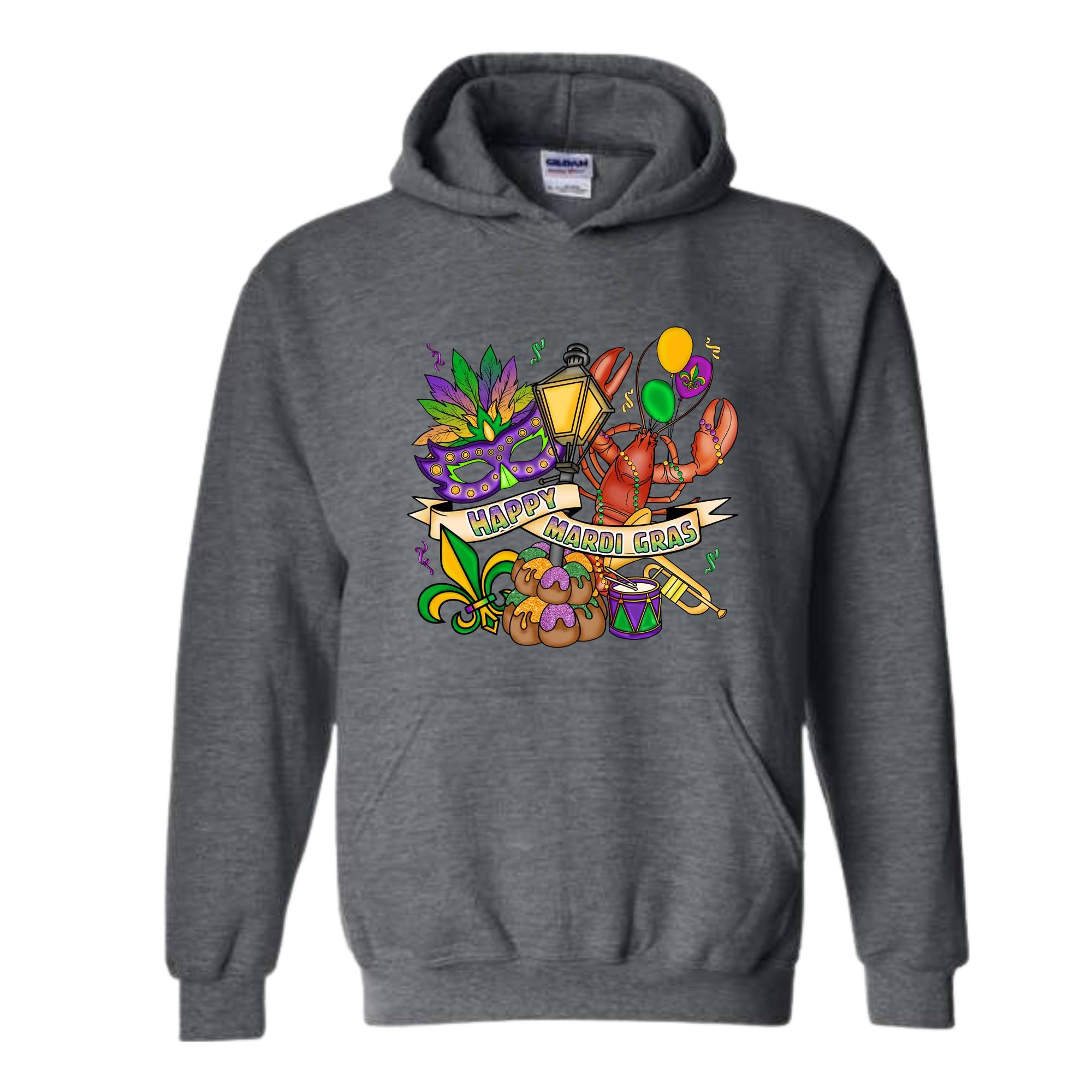 Mardi Gras Theme Sweatshirt, Festival Ready Hoodie, Colorful Carnival Sweater, Party Wear, Mardi Gift