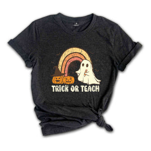 Trick Or Teach T-Shirt, Teacher Halloween Shirt, Spooky Teacher Tee, Teacher Gifts, Funny Teacher Ghost Shirt, Halloween Gifts