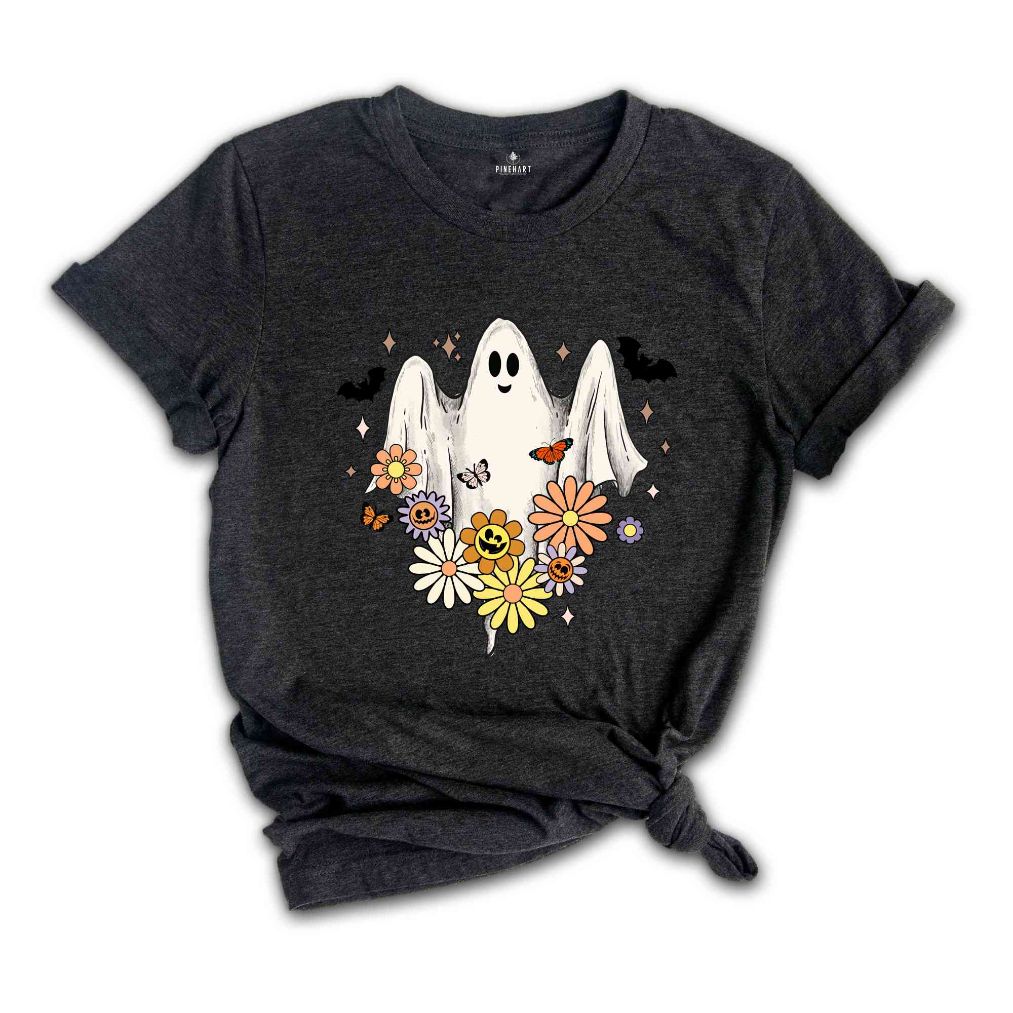 Retro Halloween Shirt, Vintage Floral Halloween Shirt, Retro Ghost Shirt, Vintage Ghost Shirt, Halloween Gifts