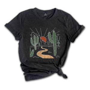 Desert Sunset T-Shirt, Desert Shirt, Cactus Tee, Country Desert Shirt, Adventure Lovers Apparel, Travel Tee