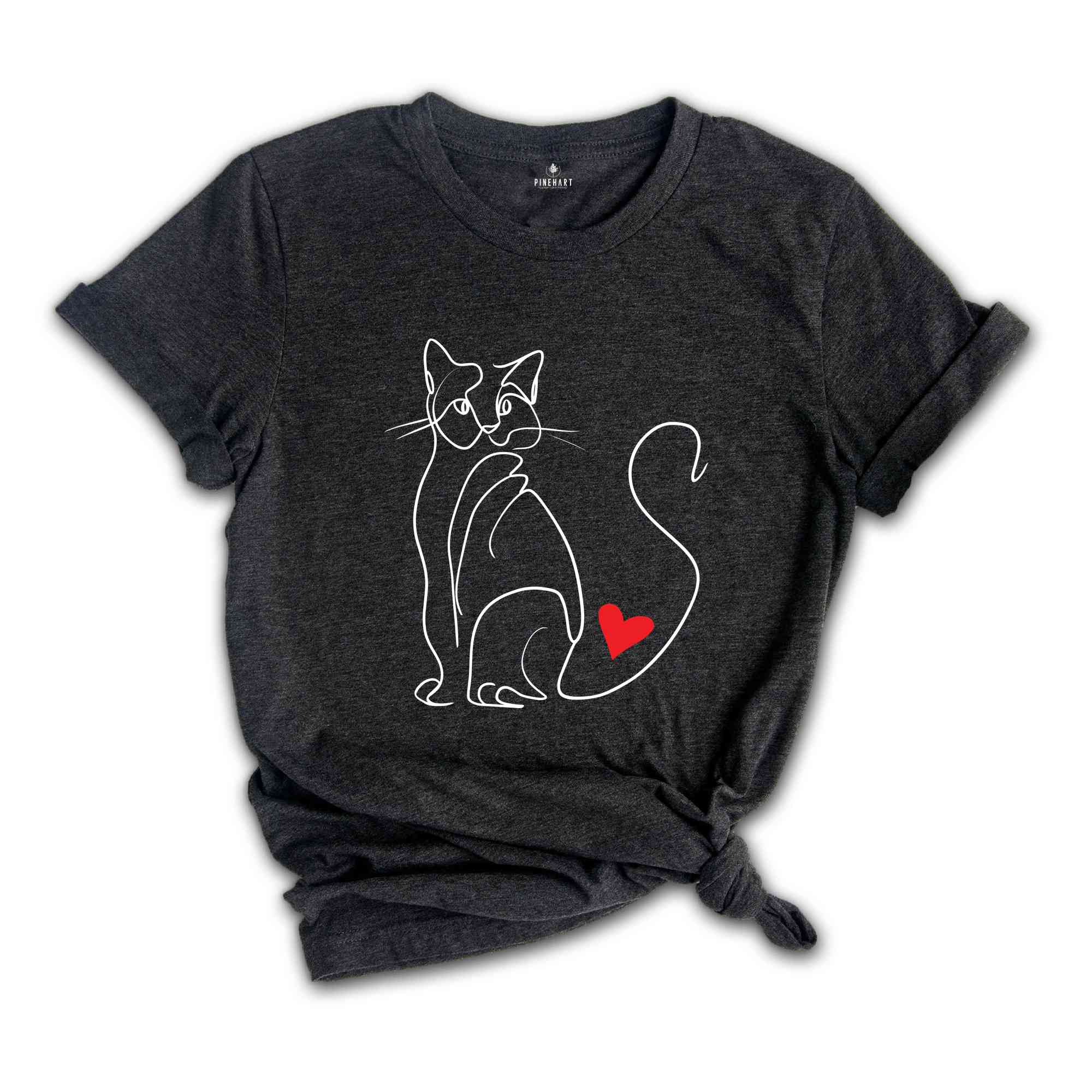 Minimalist Cat T-Shirt, Cat Lover Shirt, Gifts for Cat Lovers, Cat Mom Shirt, Animal Lover Tee, Cat Lovers Tee, Cat Owner Shir