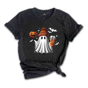 Ghost Coffee Halloween Shirt, Coffee Shirt, Pumpkin Shirt, Pumpkin Head, Boo Shirt, Spooky Season Shirt, Halloween Gift, Cute Halloween