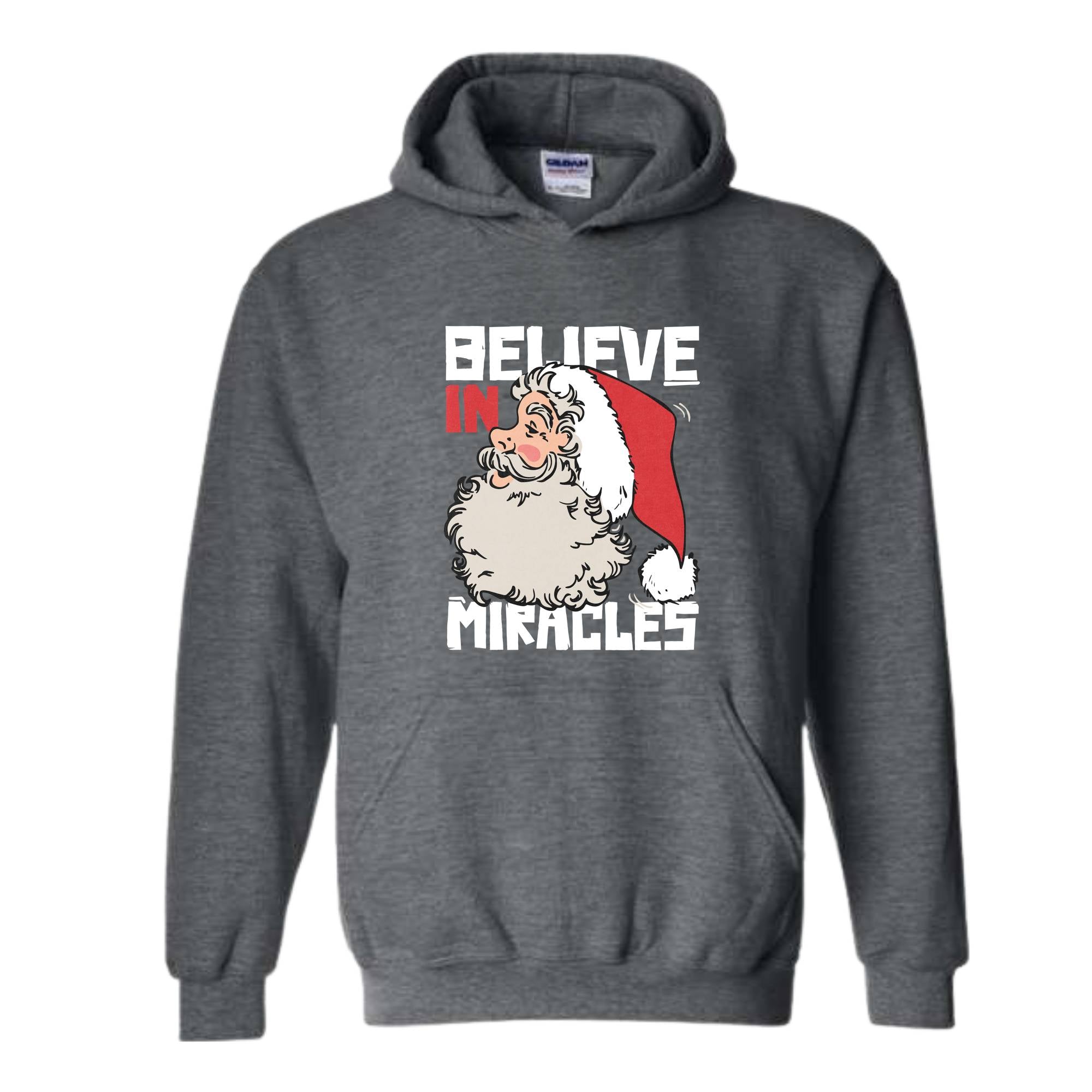 Believe In Miracle Hoodie, Christmas Hoodie, Christmas Gifts, Santa Claus Hoodie, Santa Claus Hoodie, Christmas Hoodie