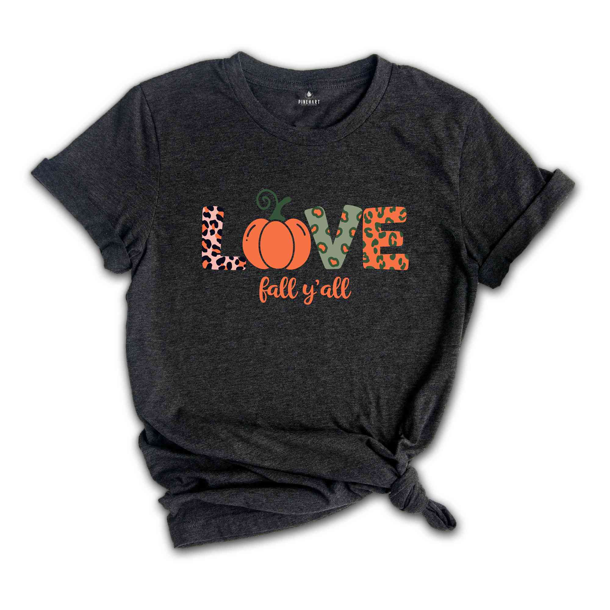 Love Fall Y'All Shirt, Leopard Fall Shirt, Thanksgiving, Pumpkin Shirt, Fall Vibes, Peace Love Thanksgiving, Family Thanksgiving Shirt