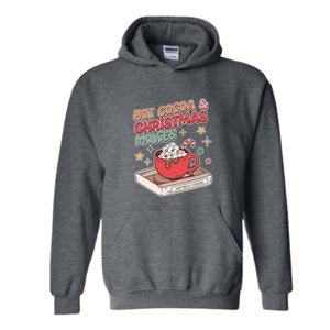 Hot Cocoa & Christmas Movies Hoodie, Christmas Hoodie, Retro Christmas Hoodie, Christmas Couple Hoodie