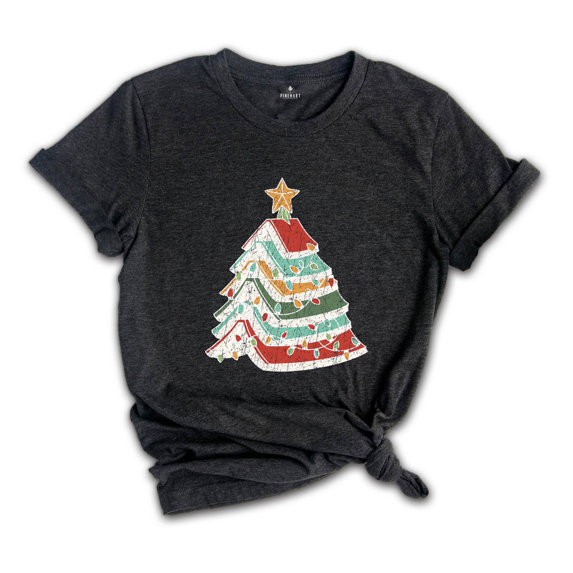 Christmas Books Tree Shirt, Bookish Christmas Shirt, Teacher Christmas Tee, Christmas Book Lover Shirt, Holiday Teacher Gifts