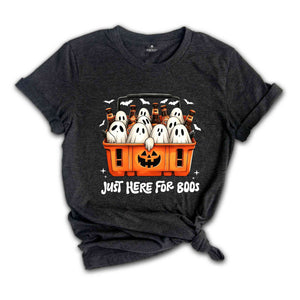 Just Here For The Boos Shirt, Halloween T-Shirt, Halloween Gift, Funny Halloween T-Shirt, Halloween Ghost Shirt, Spooky Season Gift