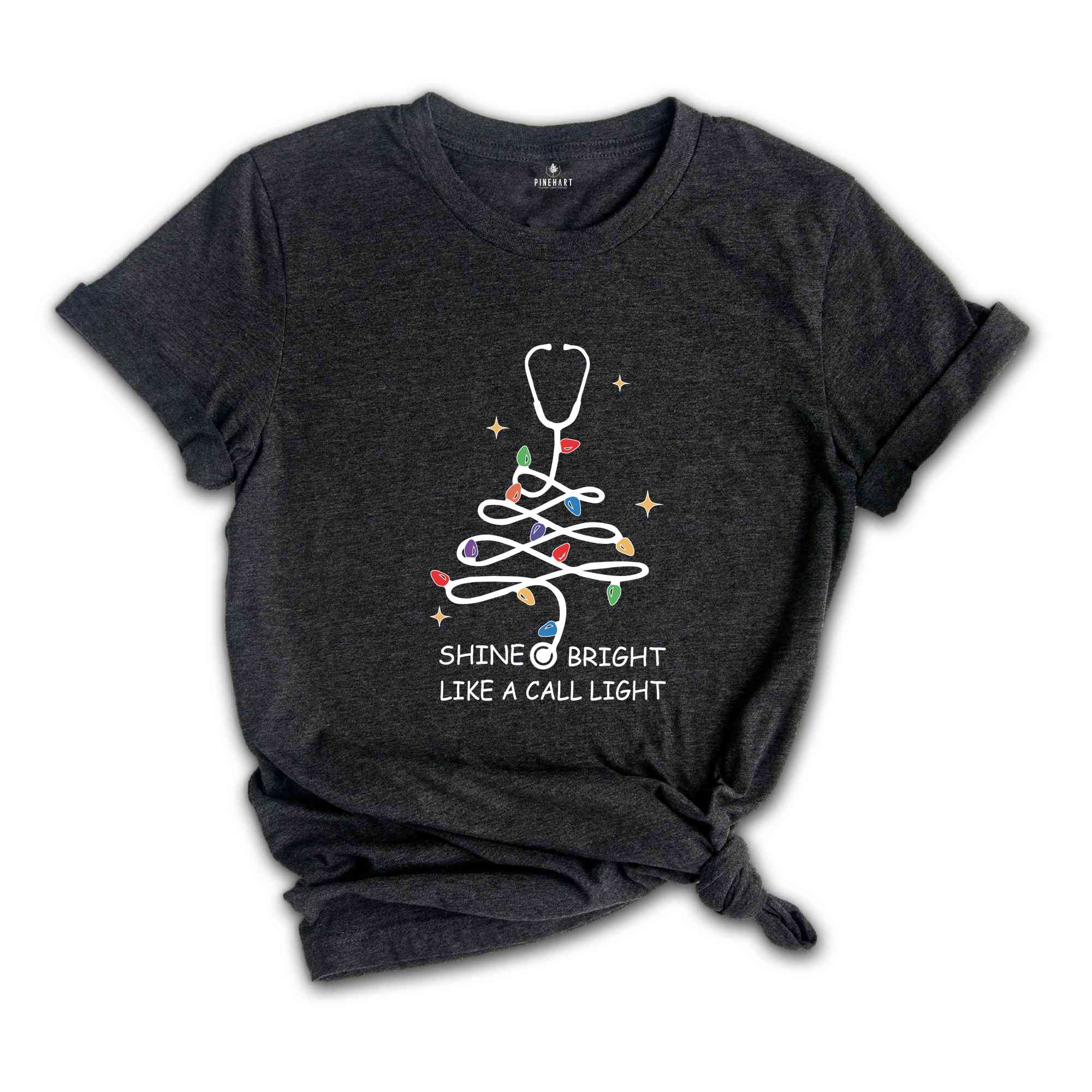 Shine Bright Like A Call Light Shirt, Funny Nurse Christmas Shirt, Nurse Christmas Gifts, RN Christmas Shirt, Holiday Nurse