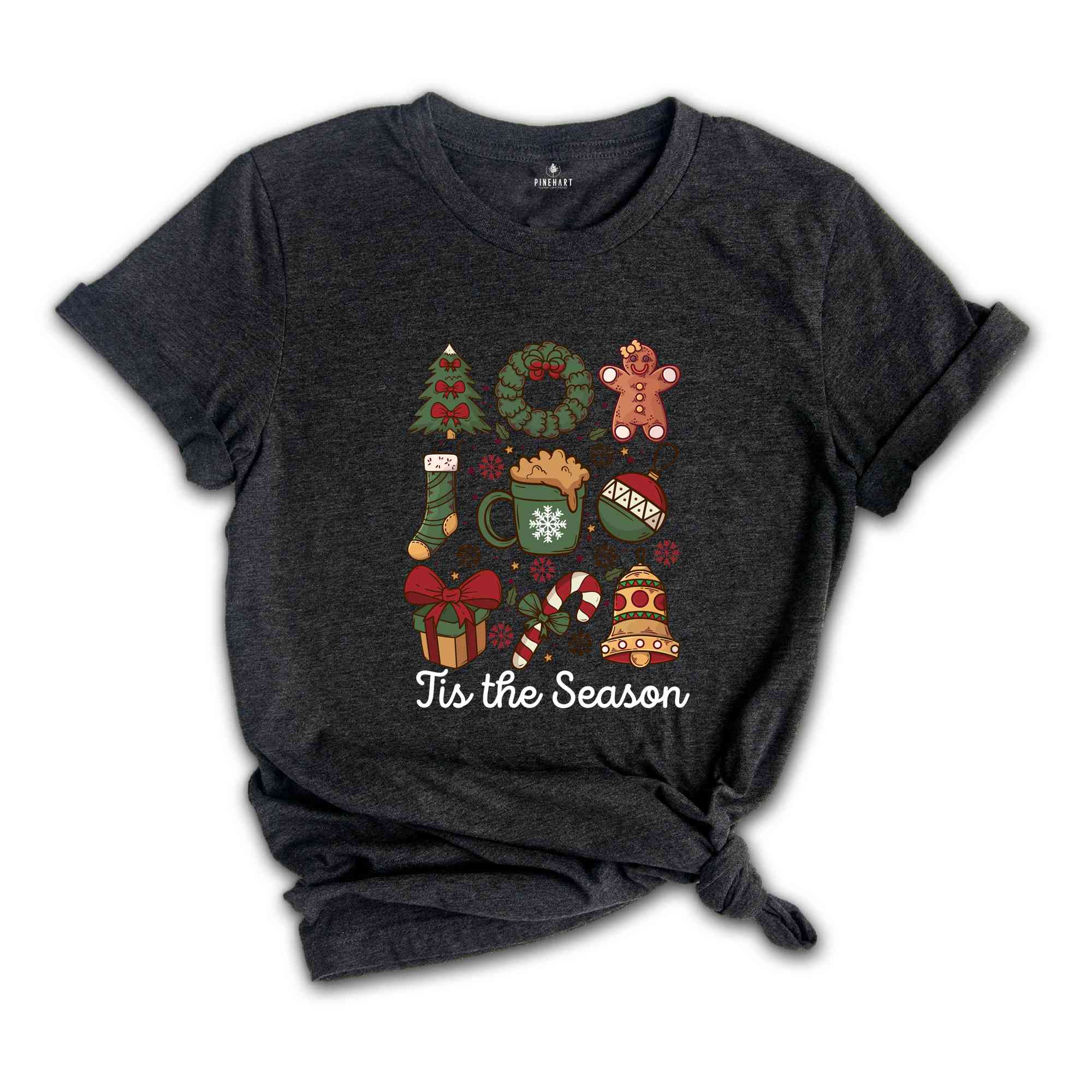 Tis The Season Coquette Shirt, Cute Christmas Shirt, Christmas Candy Shirt, Christmas Tree Shirt, Holiday Shirt, Women's Christmas Shirt