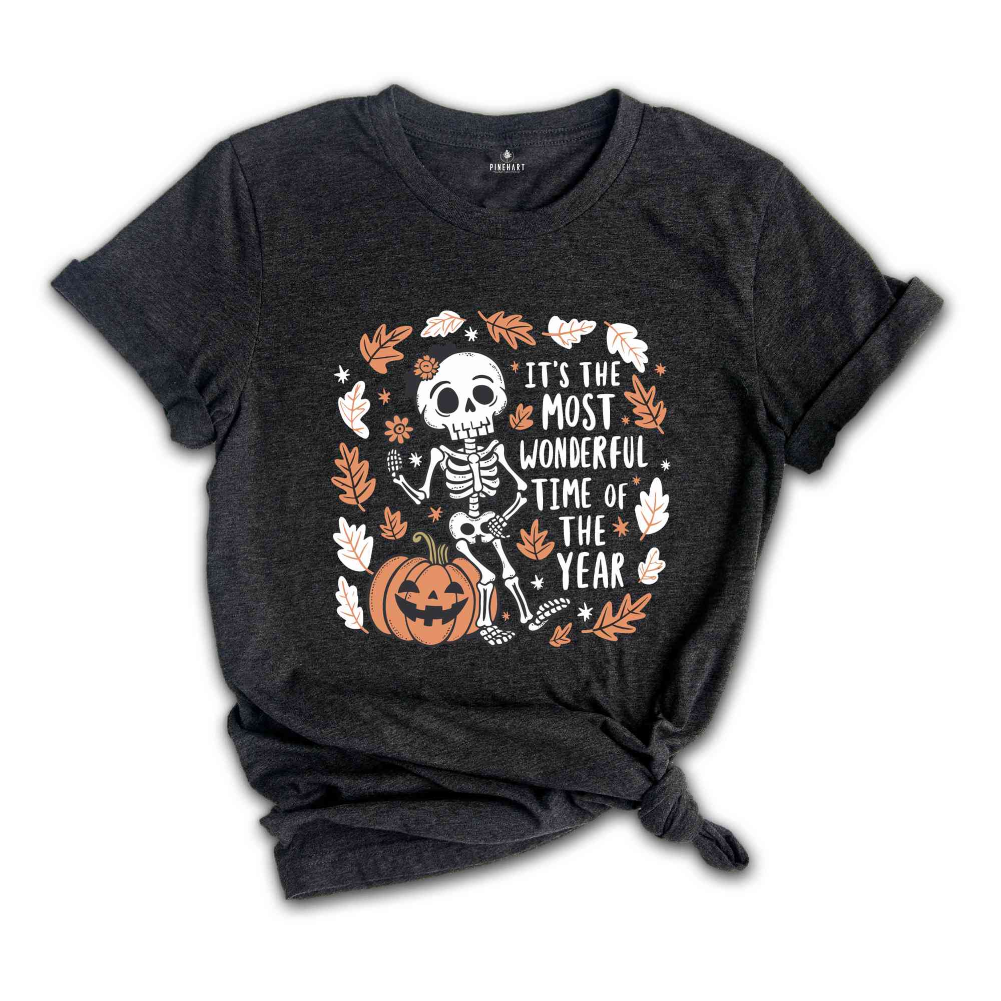 It's The Most Wonderful Time Of The Year Halloween Skeleton Shirt, Halloween Pumpkins Shirt, Halloween Shirt, Spooky Season Shirt