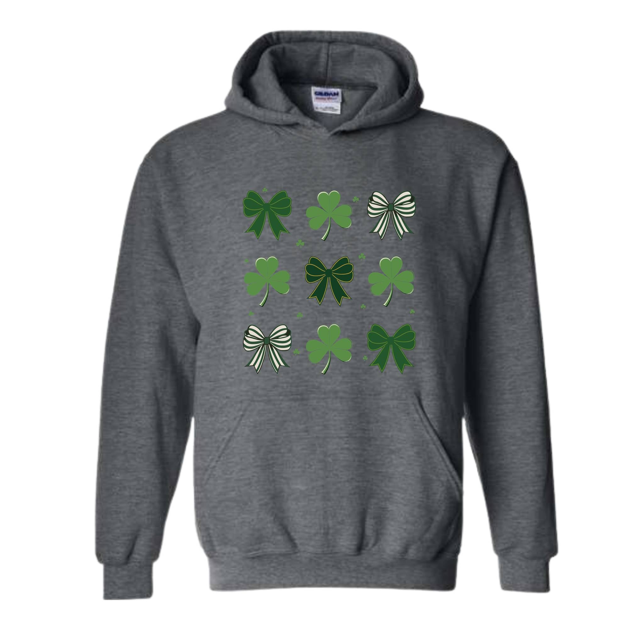 St Patrick's Day Bow Sweatshirt, St Patrick's Day Hoodie, Lucky Shamrock Hoodie, St Patricks Gift, St Patty's Hoodie, Irish Bow Hoodie