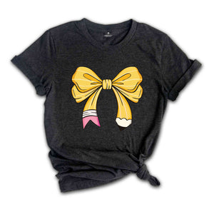 Pencil Bow Shirt, Coquette Teacher Shirt, Coquette Pencil Bow Shirt, Back To School Shirt, Teacher Appreciation Shirt, Teacher Shirt