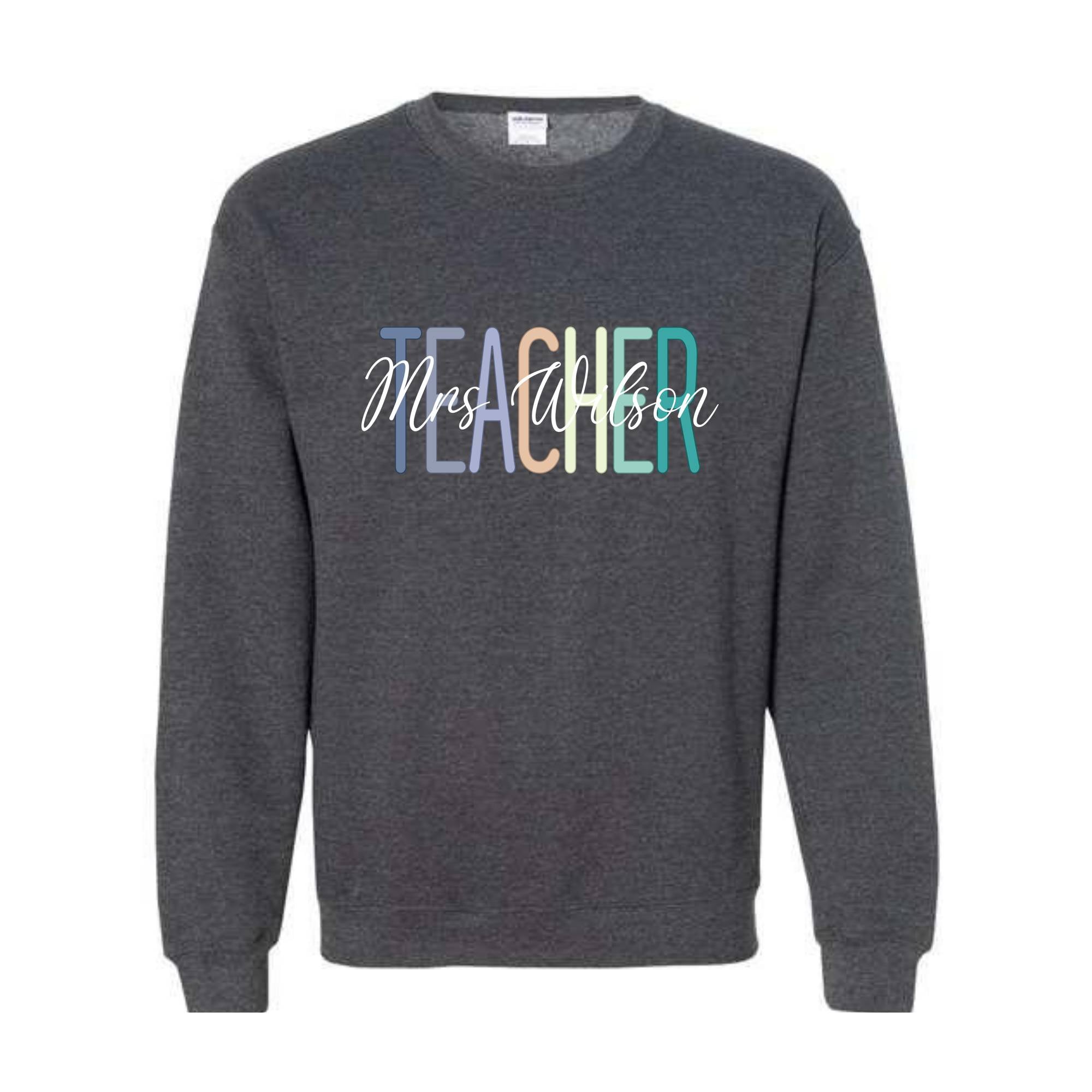 Teacher Name Custom Sweatshirt, Custom Teacher Sweatshirt, Teacher Mrs Sweatshirt, Teacher Appreciation Gift, Retro Teacher Sweatshirt