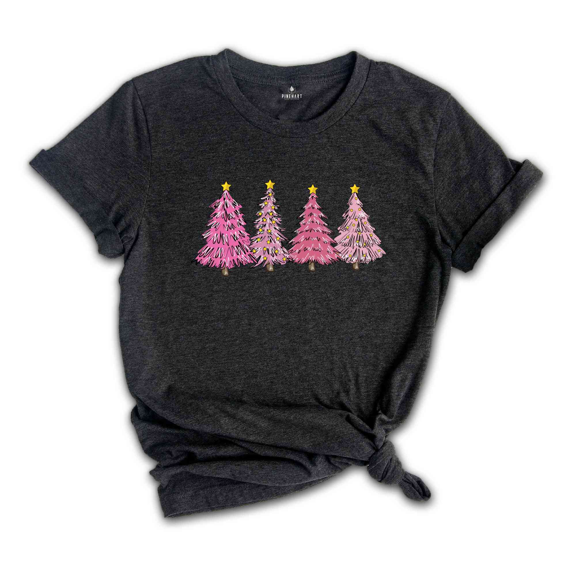 Pink Christmas Tree Shirt, Xmas Trees Shirt, Gift for Christmas, Cute Christmas Shirt, Christmas Party Tee