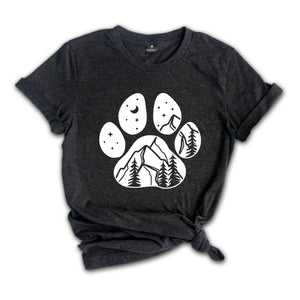 Paws Mountain Shirt, Simple Mountain Tee, Hiking Tee, Aesthetics T-Shirt, Dog and Natural Lover, Dog Mom Gift