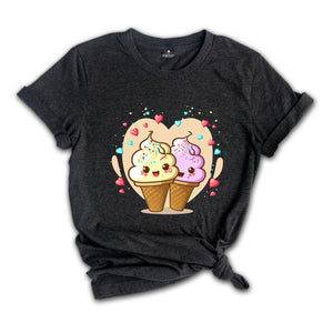 Valentines Day Ice Cream Shirt, Cute Couple T-shirt, Valentines Day Gift, Funny Ice Cream Tee, Cute Girlfriend Gift