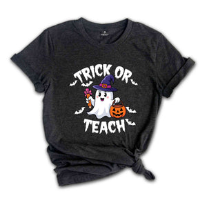 Trick or Teach Shirt, Teacher Halloween Shirt, Halloween Teacher Shirt, Spooky Teacher Shirt, Retro Ghost Teacher Shirt