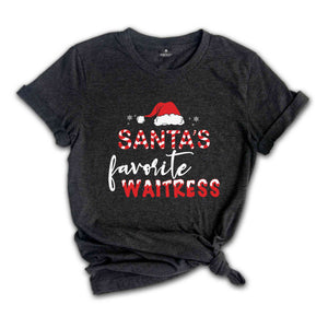 Santa's Favorite Waitress Shirt, Santa Shirt, Christmas Party Shirt, Christmas Gift, Bartender Shirt, Bartender Gift, New Year Shirt