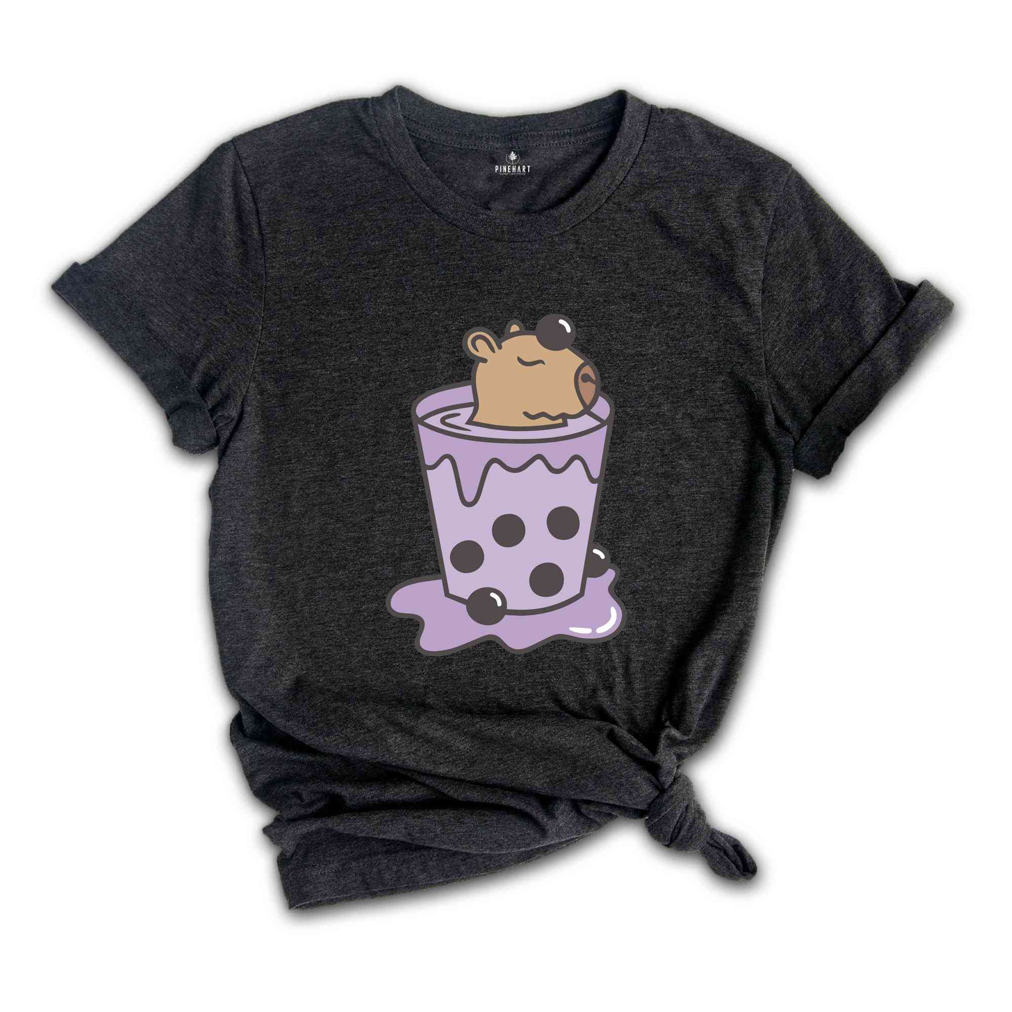 Cute Capybara T-Shirt, Capybobara Shirt, Capybara Lover T-Shirt, Capybara In A Cup Tee, Boba Tea Lover Shirt