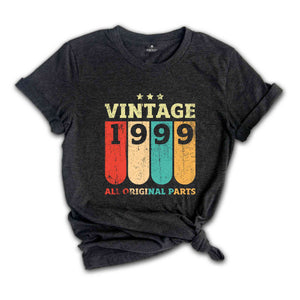 Vintage 1999 All Original Parts Shirt, 25th Birthday Shirt, 25 Years Birthday Shirt, 1999 Birthday Shirt, Retro 25th Birthday Tee