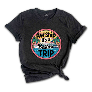 Aw Ship Besties Cruise group shirt, matching cruise t-shirts, cruise crew tshirt, cruise squad tshirt, Girls trip tee, friend vacation shirt