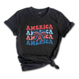 American Flag T-Shirt, Coquette 4th Of July Shirt, 4th of July Gifts, America Tee, Fourth Of July Shirts