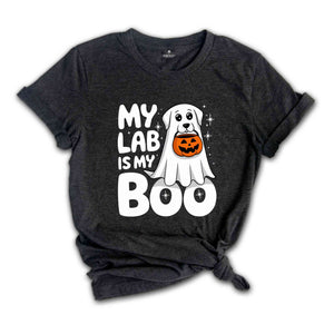 My Lab Is My Boo Shirt, Ghost Dog Halloween Tee, Lab Mom Shirt, Retro Halloween Shirt, Mama Gift for Dog Lover, Dog Mama Shirt