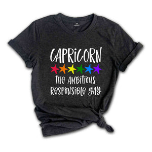 Capricorn The Ambitious Responsible Gay Zodiac Shirt, LGBT Pride Shirt, Capricorn Shirt, Gift For Gay Shirt, Gay Pride Shirt, Gay Zodiac