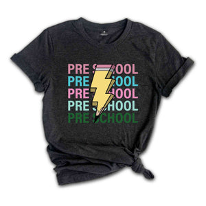 Pre School Pencil Shirt, Pencil Bolt Shirt, Retro Shirt, Back To School Shirt, School Shirt, Teacher Shirt, Pencil Shirt, Teacher Gift