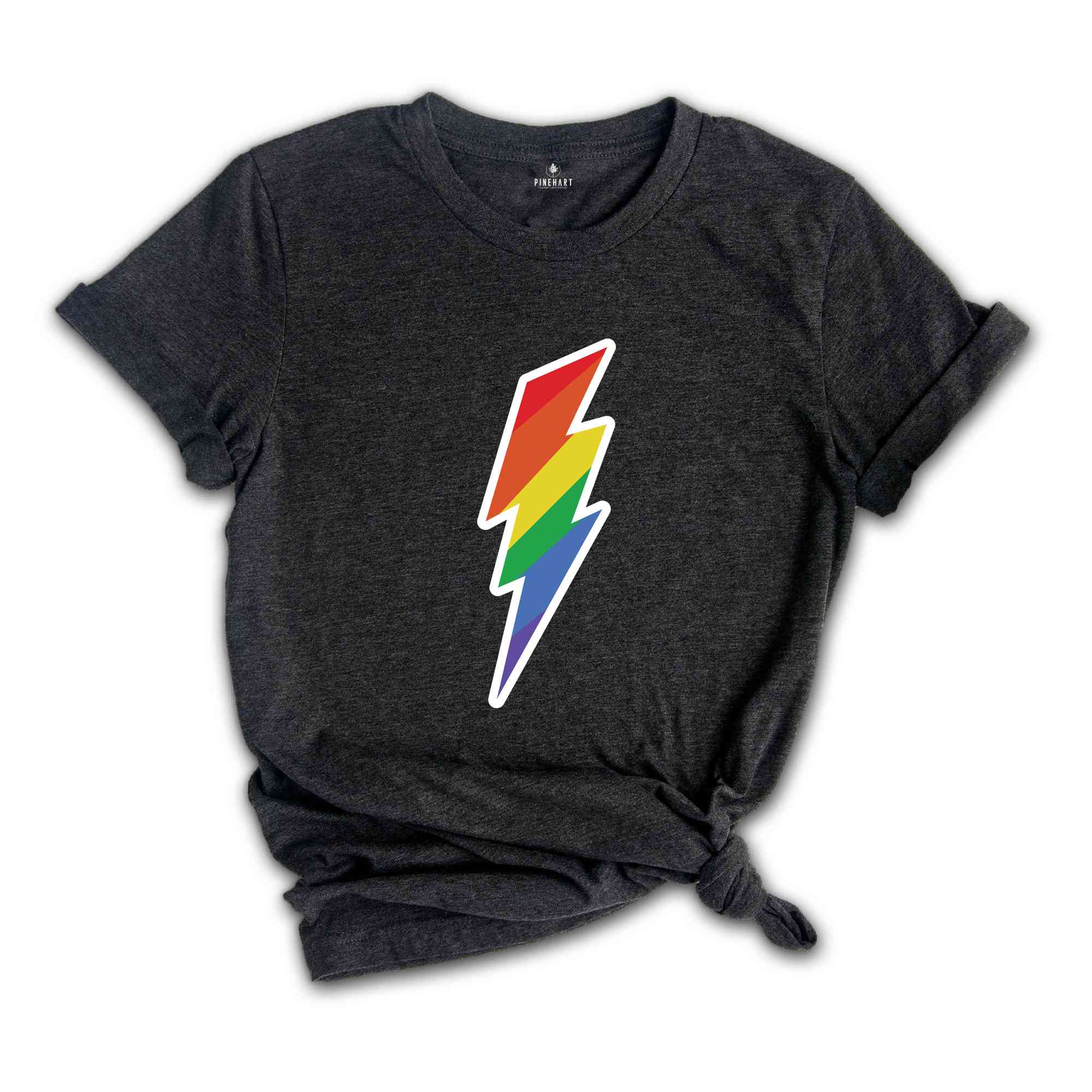 Rainbow Lightning Shirt, Lgbt Pride Shirt, Gay Pride Shirt, Pride Parade Shirt, Equality Shirt, Love is Love Shirt, Activism Shirt