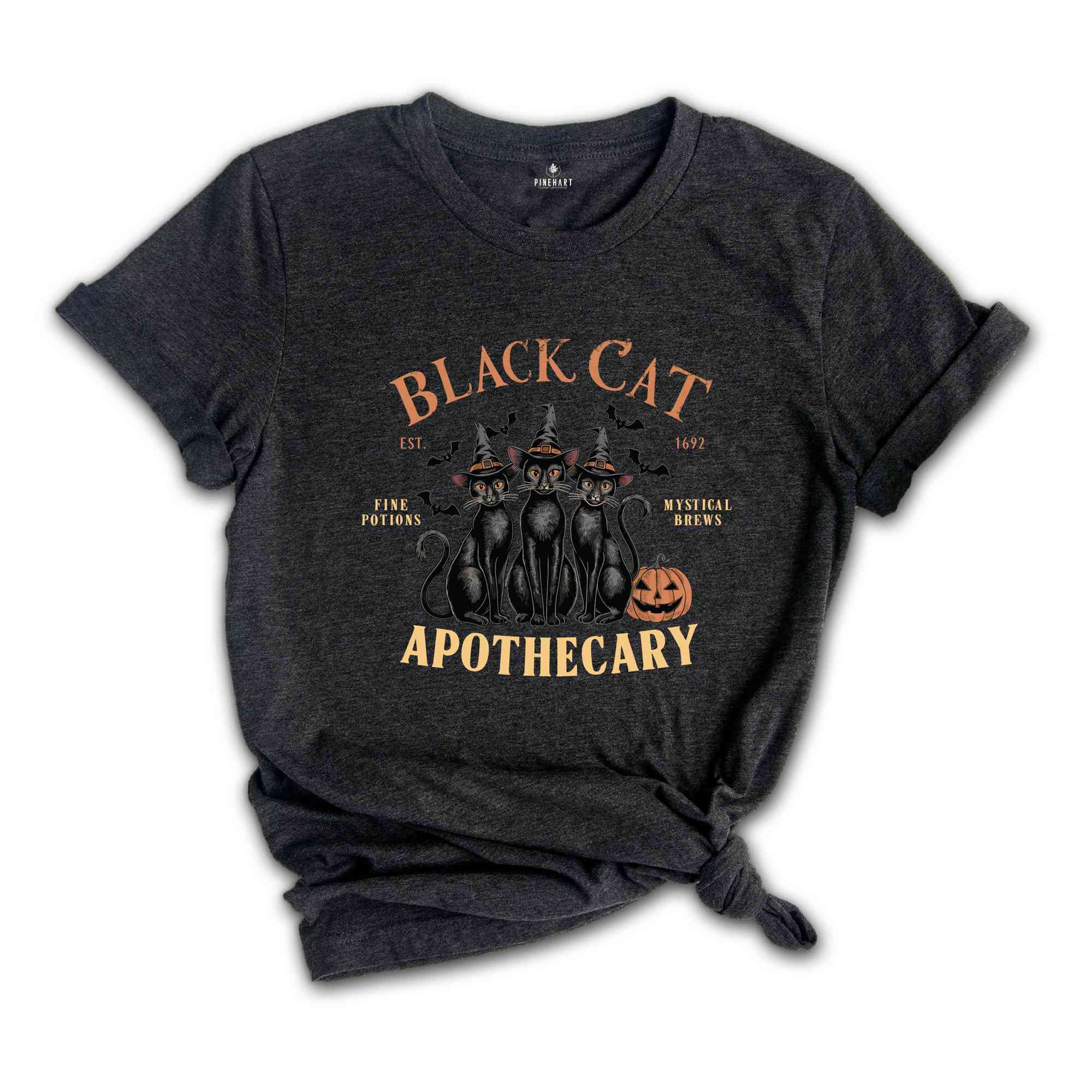 Black Cat Apothecary tshirt, Vintage Halloween Black Cat Shirt, Cat Lover Shirt, Retro Halloween Shirt, Halloween Shirt