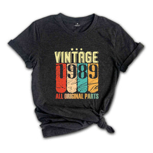 Vintage 1989 Shirt, Original Parts Shirt, 35th Birthday Shirt, 35th Birthday Men, 35th Birthday Women, Retro Shirt, Vintage Birthday Shirt