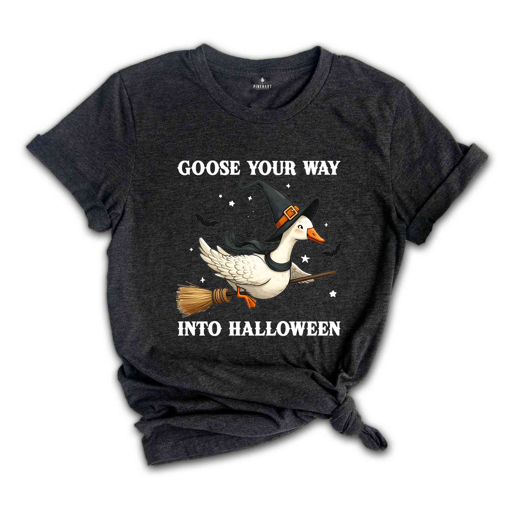 Goose Your Way Into Halloween Shirt, Halloween Goose T-Shirt, Halloween Duck Shirt, Flying Duck Pumpkin Tee, Trick or Treat Shirt