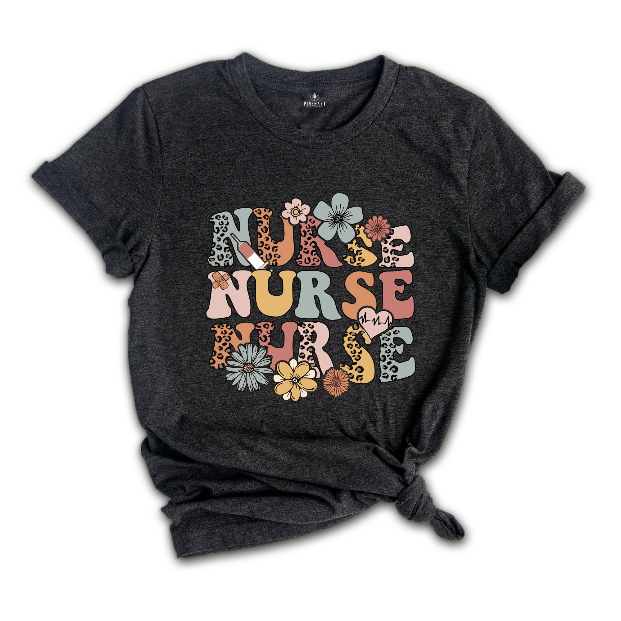 Retro Nurse Shirt, Wild Flowers Nurse Shirt, RN Nurse Shirt, Registered Nurse Shirt, Nurse Student Shirt, New Nurse Gift, Nurse Shirt