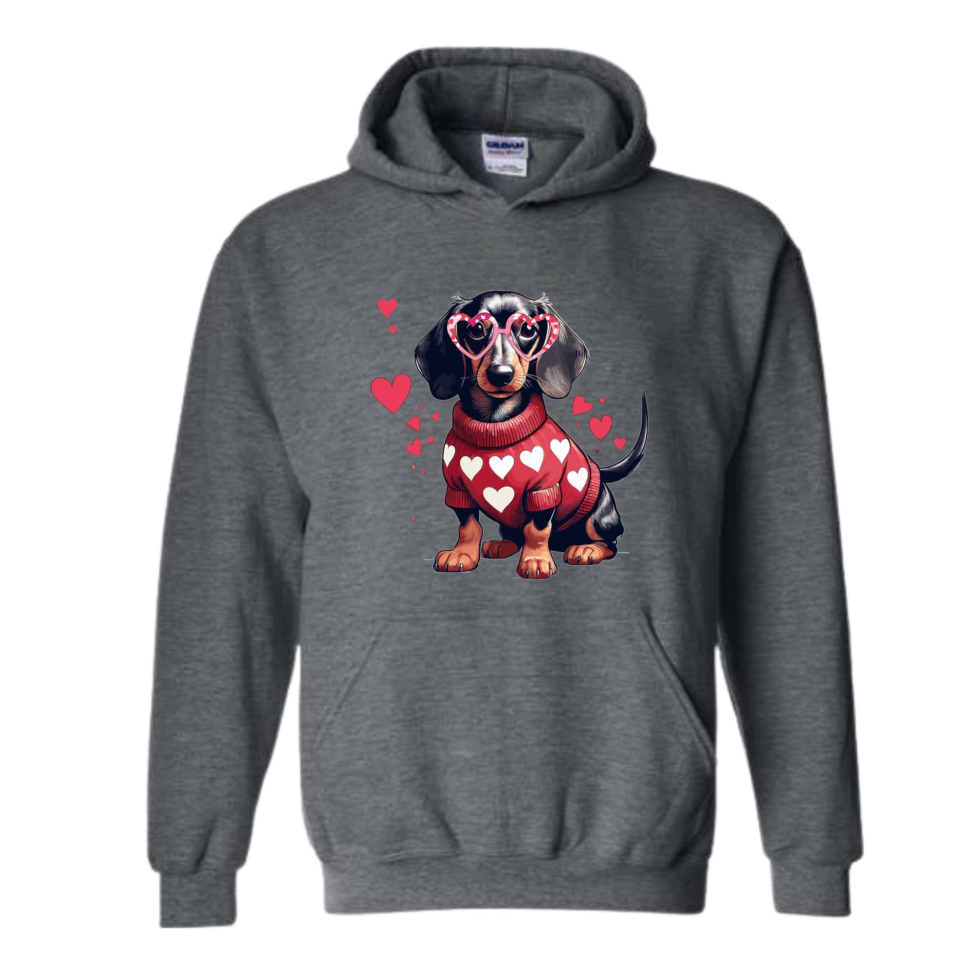 Valentine Dachshund Dog Sweatshirt, Valentine's Day Hoodie, Dog Mom Hoodie, Dachshund Valentines Hoodie, Dachshund Hoodie, Dachshund Mom