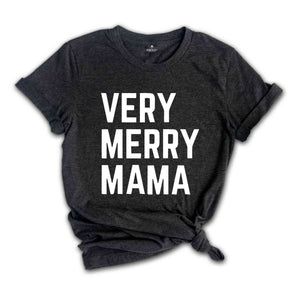 Very Merry Mama Shirt, Mama Christmas T-Shirt, Christmas 2024 Tee, Christmas Family Match