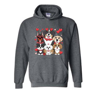 Valentines Dogs Sweatshirt, Dog Lover Valentines Gift, Valentines Hoodie, Dog Mom Hoodie, Dog Valentine Hoodie, Cute Valentines Sweatshirt