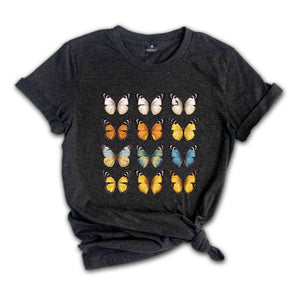 Butterfly Shirt, Butterflies Tee, Vintage Shirt, Minimalist T-Shirt, Tee Floral Shirt, Retro Butterflies Shirt, Nature Lover Shirt