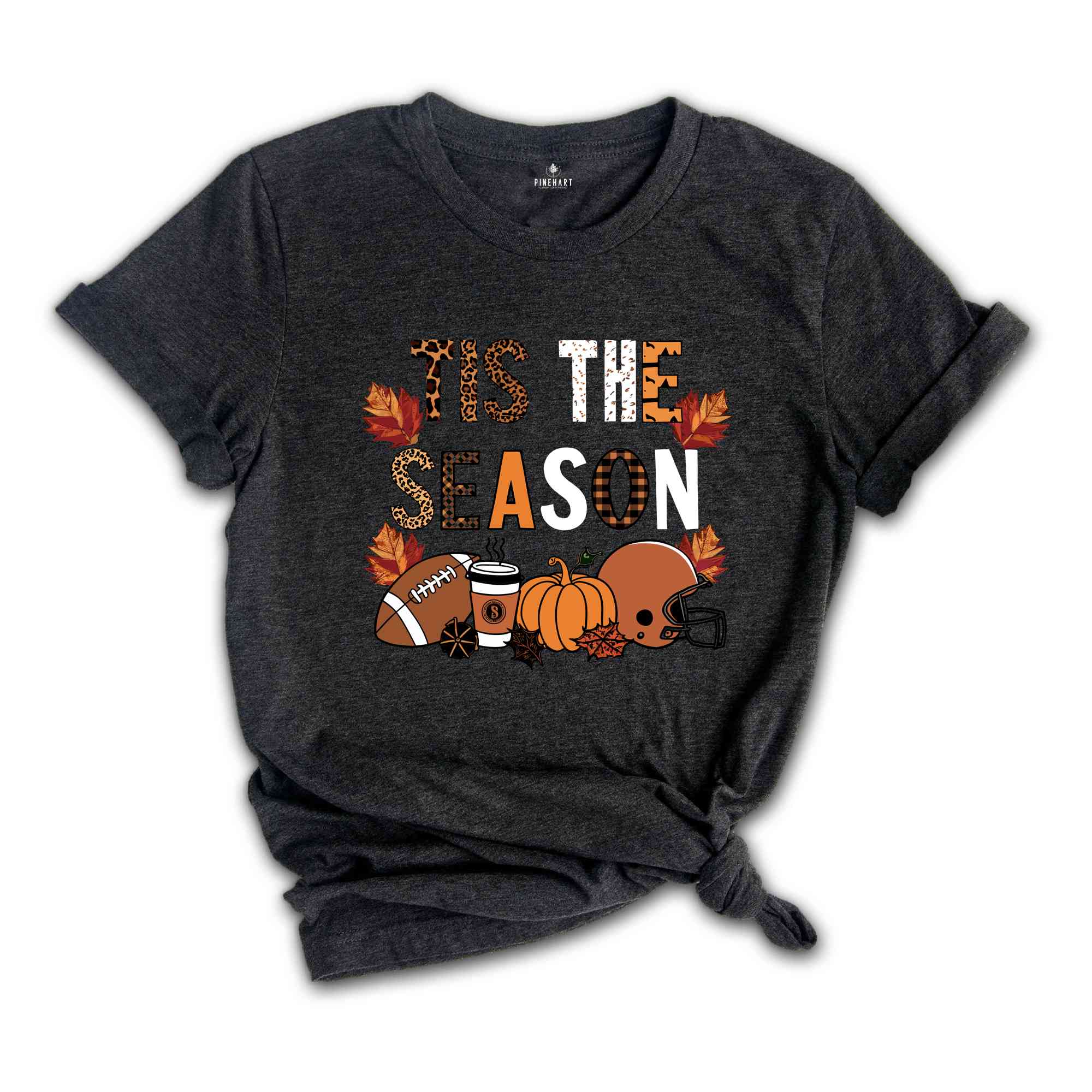 Tis The Season Shirt, Fall Vibes Shirt, Leopard Shirt, Fall Lover Gift, Good Vibes Shirt, Football Season Shirt, Cute Football Shirt