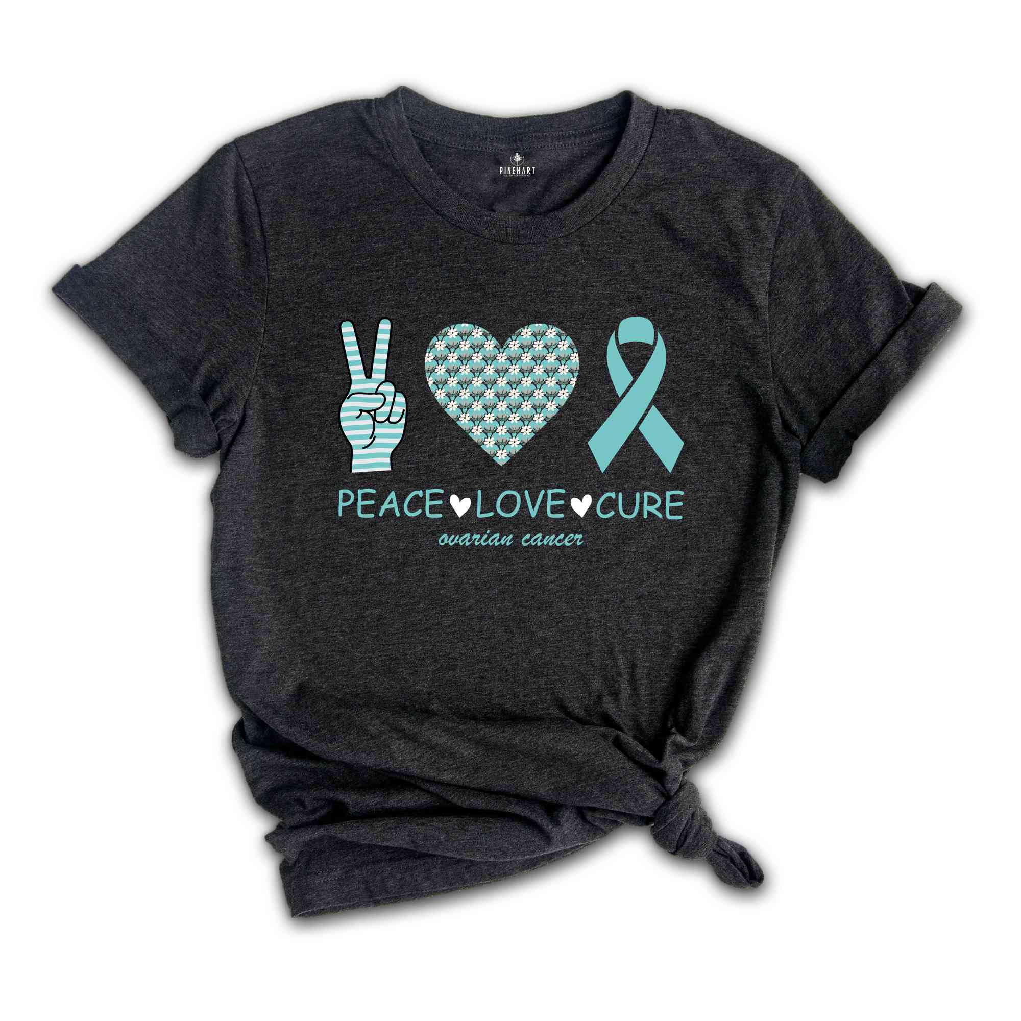 Ovarian Cancer Shirt, Support Shirt, Ovarian Cancer Patient Gift, Heart Shirts, Cancer Survivor Shirt, Cancer Awareness Tee