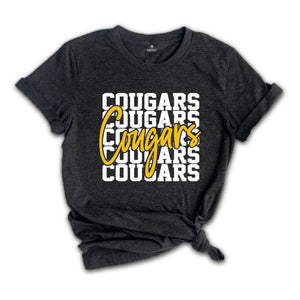 Team Mascot Cougars Team Shirt, Cougars Team Spirit Gift, Cougars Fan Shirt, Cougars School Shirt, Cougars School Spirit