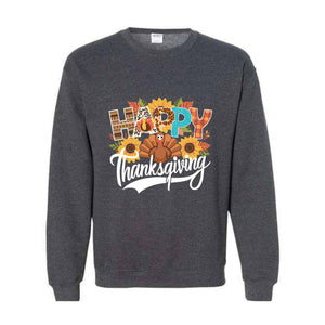 Happy Thanksgiving Shirt, Happy Thanksgiving Turkey Shirt, Pumpkin Season Shirt, Thanksgiving Sweatshirt, Thanksgiving Pumpkin Sweatshirt